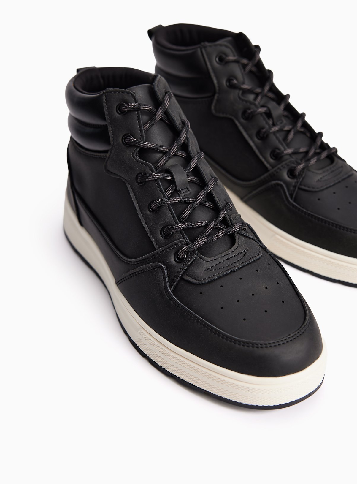 Black Casual Lace-Up Boots 