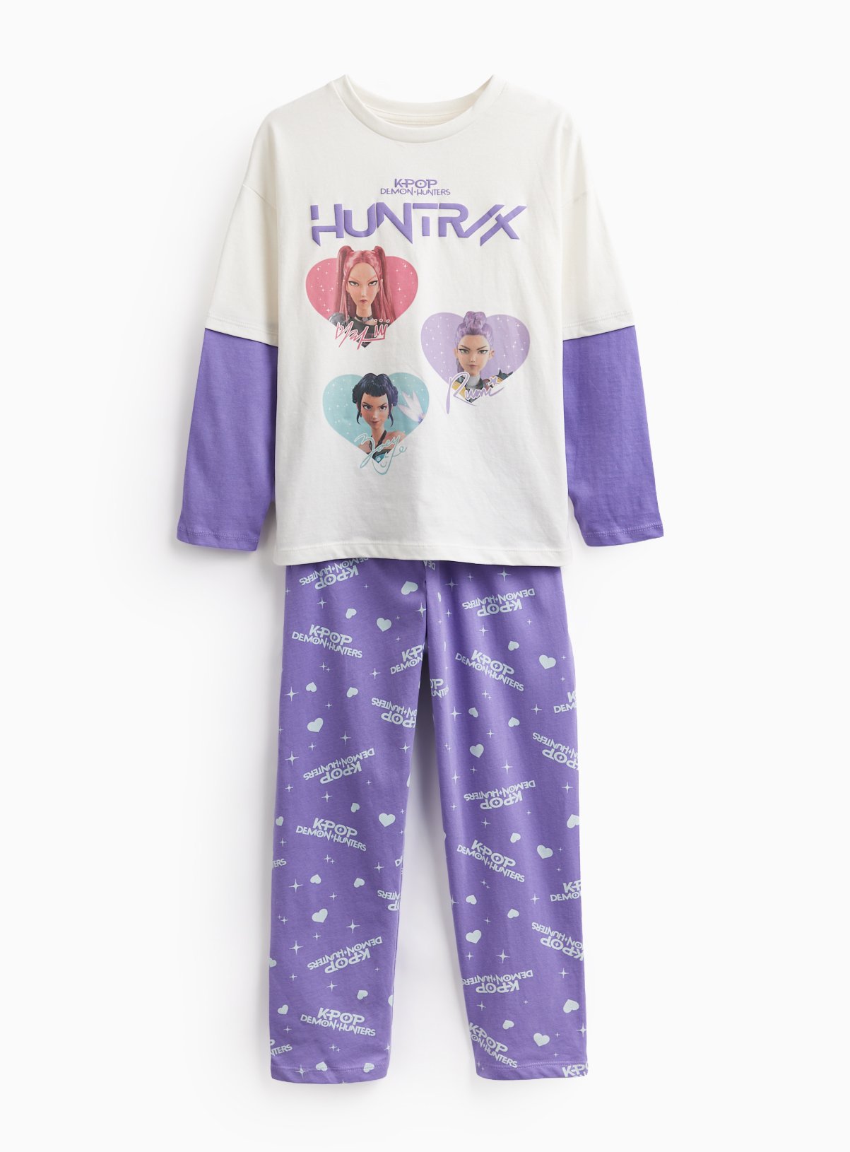 Purple K-Pop Demon Hunters Huntrix Heart Pyjamas 