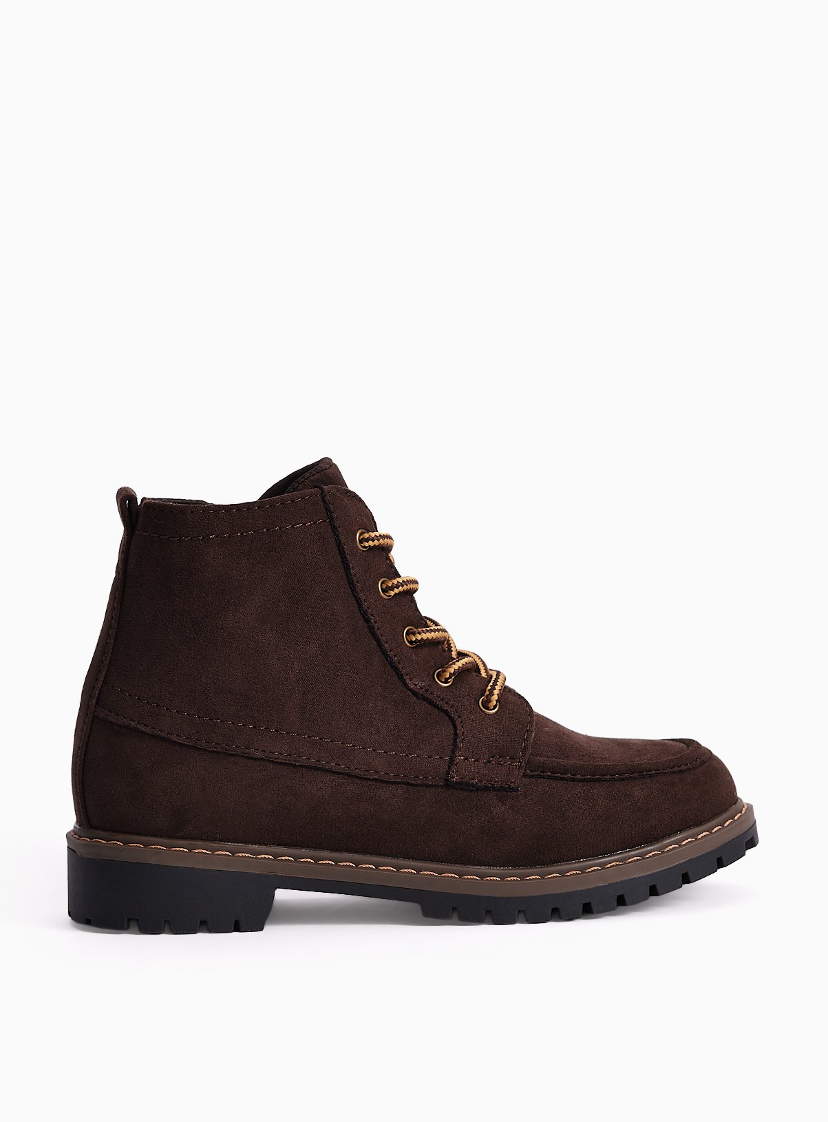 Brown Lace-Up Apron Boots 