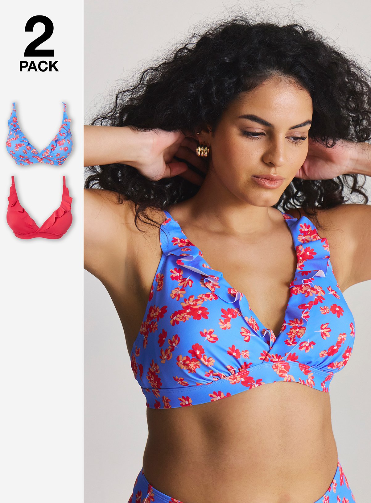SIMPLY BE Value 2 Pack Plunge Bikini Tops 18