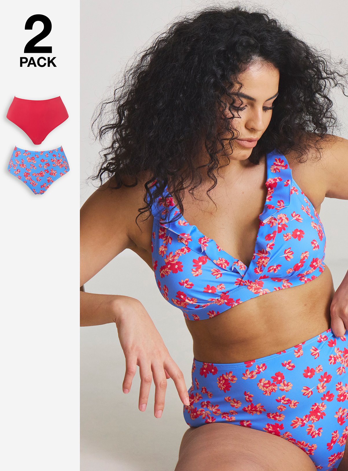 SIMPLY BE Value 2 Pack High Waist Bikini Bottoms 14