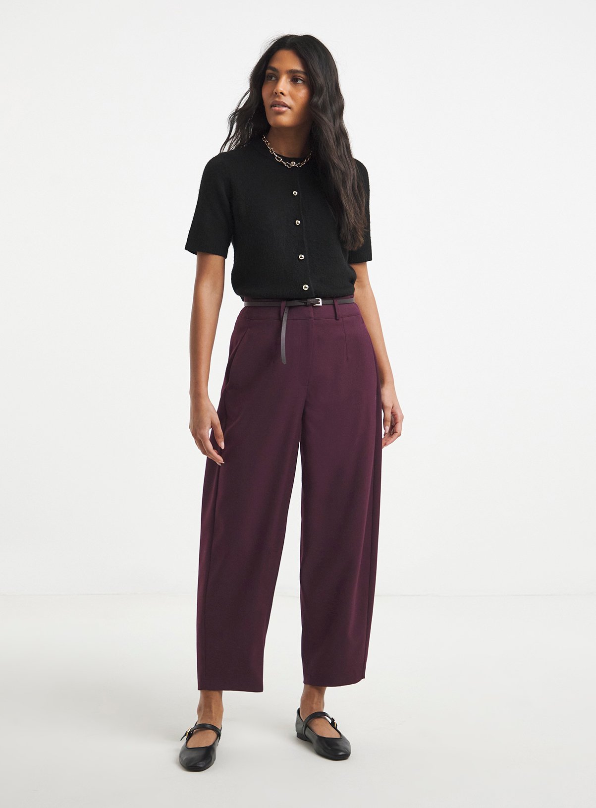 SIMPLY BE Twill Barrel Leg Trouser 