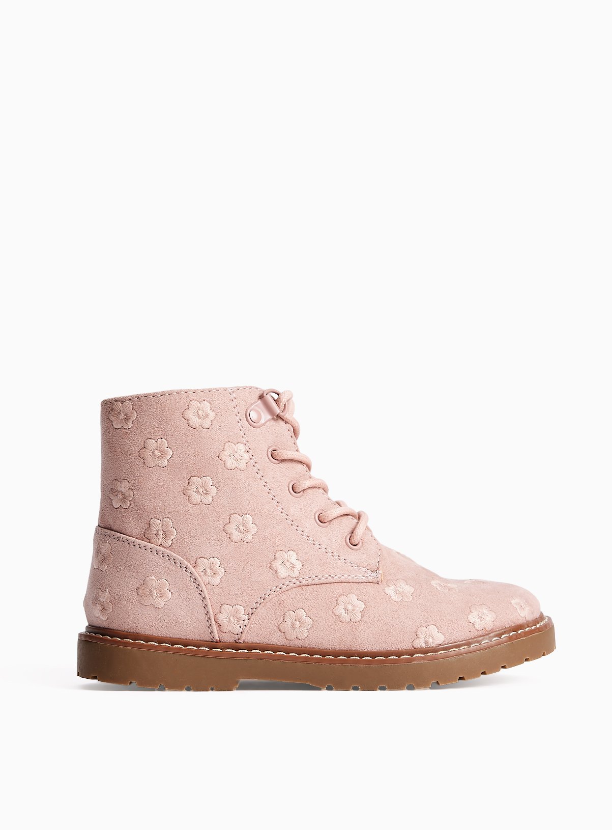 Floral Lace-Up Boots 