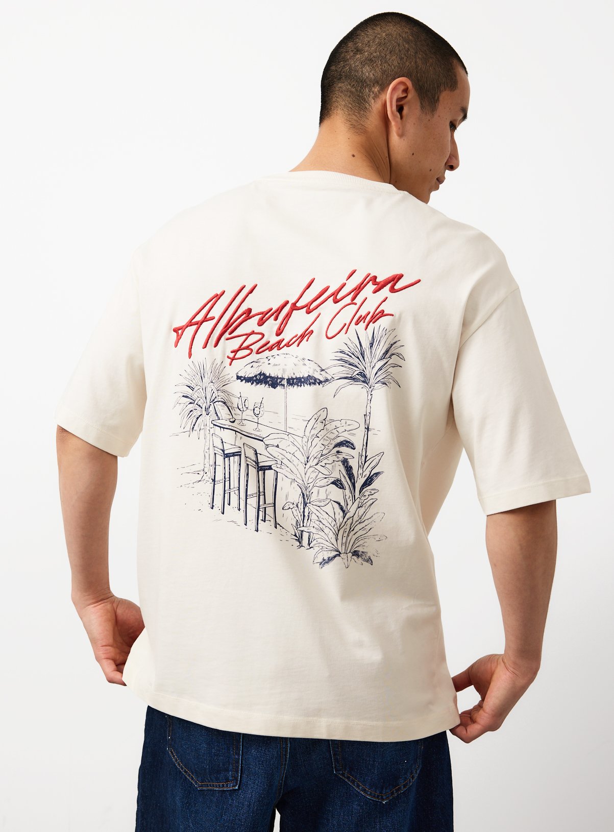 Cream Albufeira Graphic T-Shirt XXL