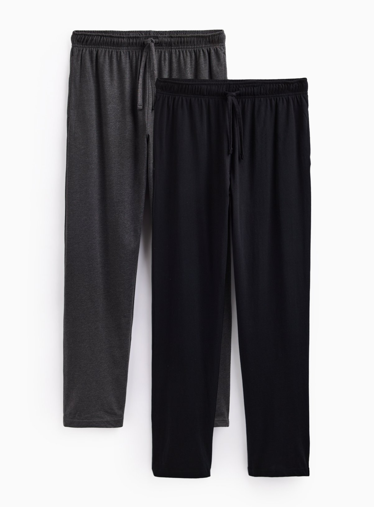 Black & Charcoal Cotton Rich Pyjama Bottoms 2-Pack  