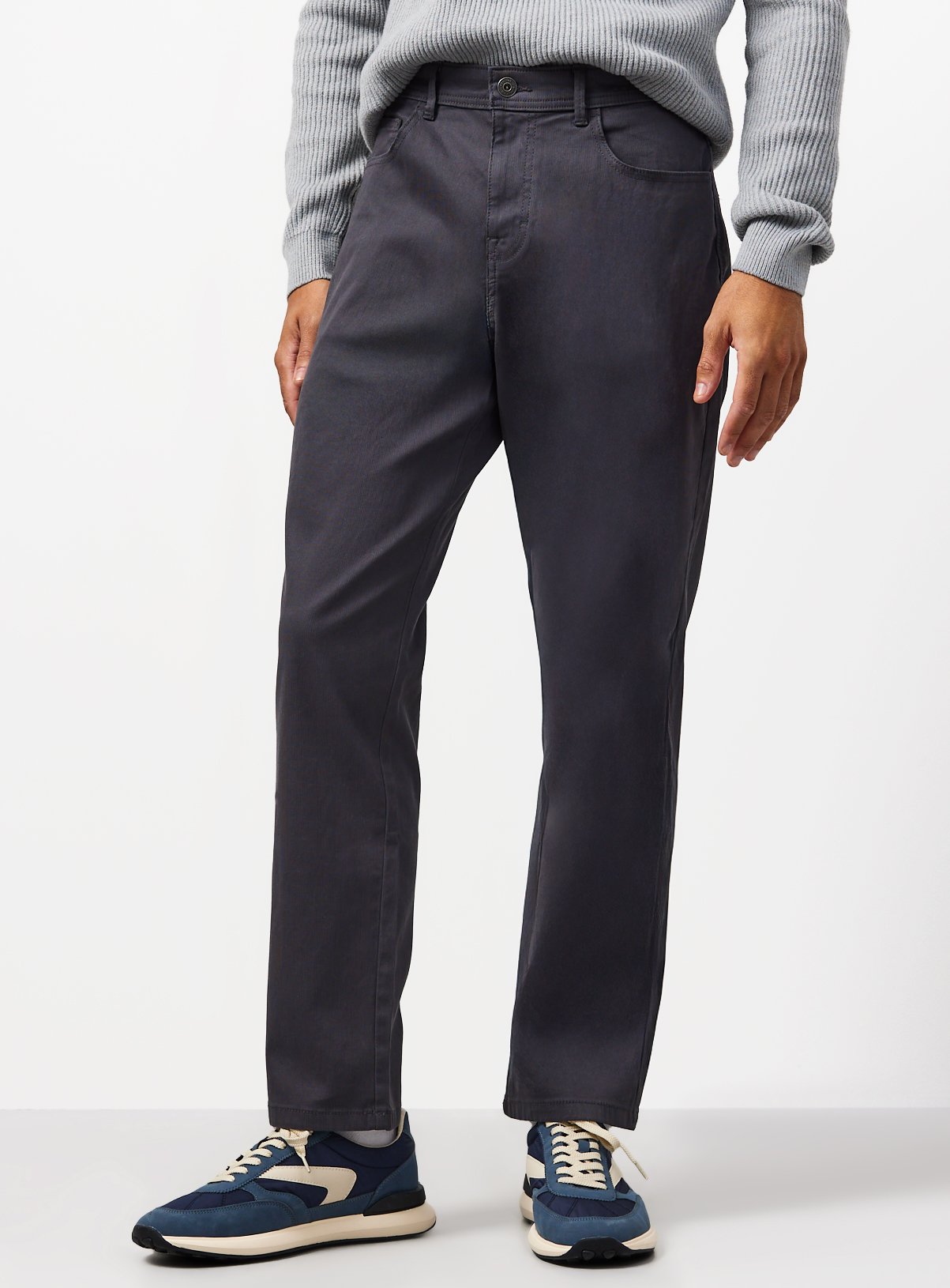 Charcoal Regular Fit Cotton Rich Trousers 