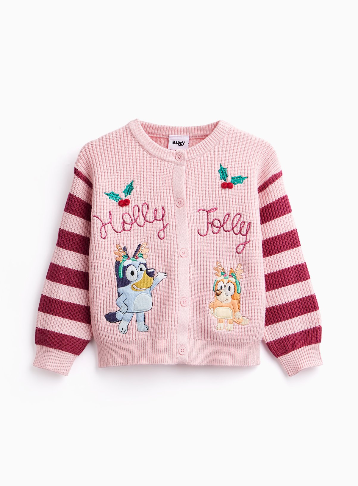 Bluey Holly Jolly Varsity Christmas Cardigan 