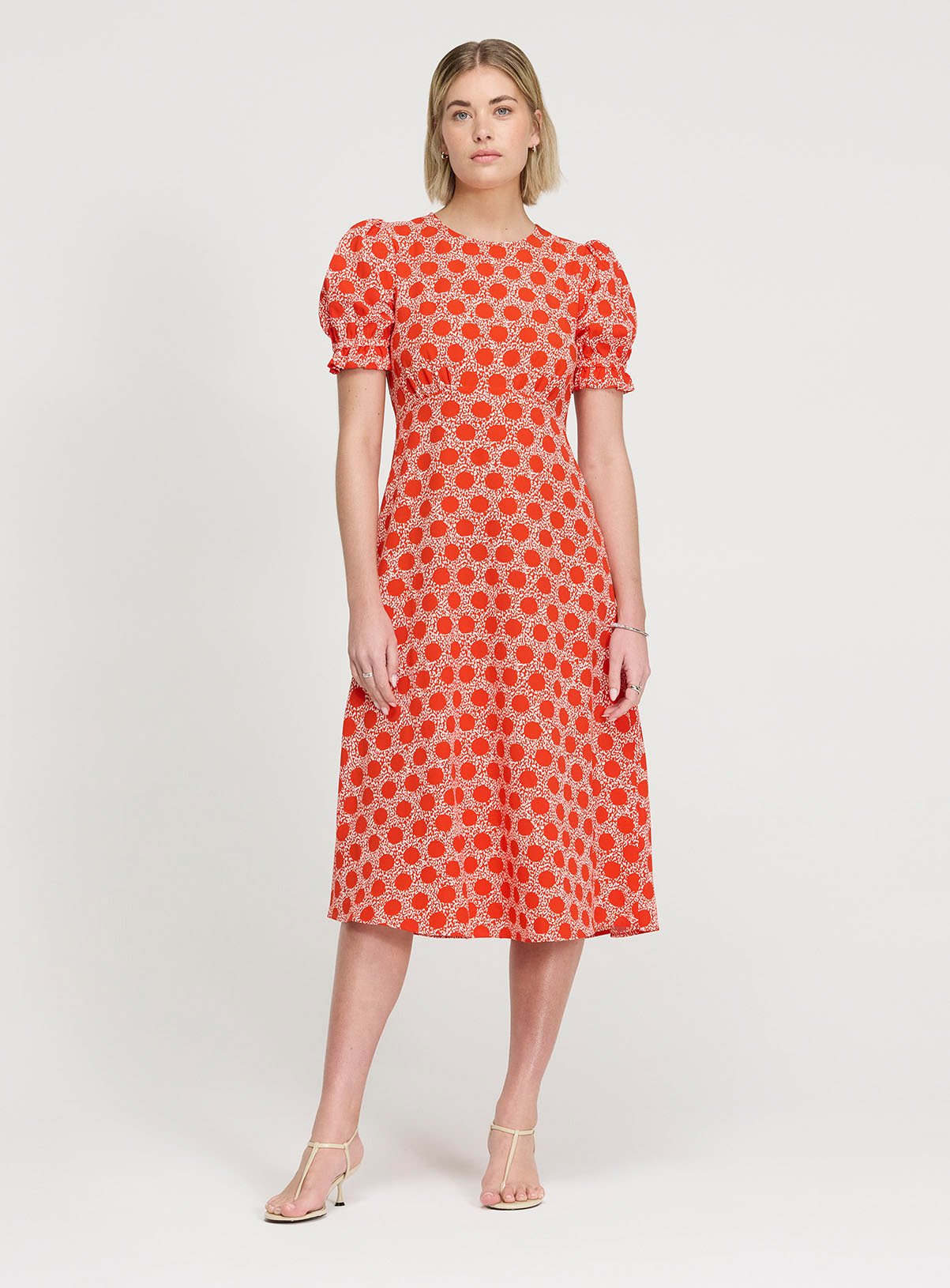 FINERY Mela Dress Red Spot 