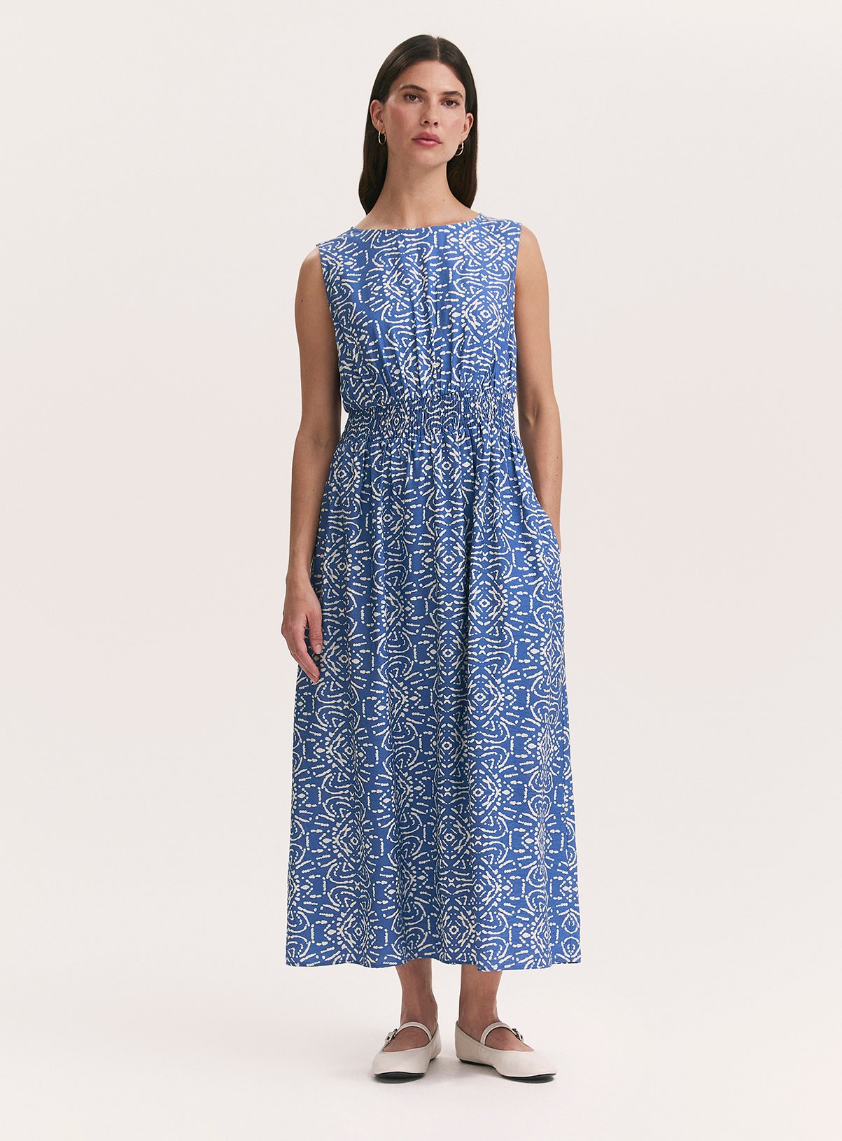 FINERY Willow Dress Blue Batik