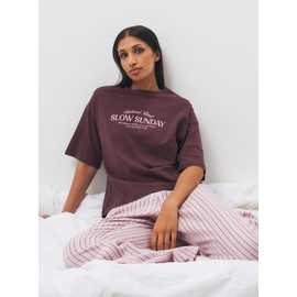Pink & Brown Slow Sunday Pyjama 2-Piece Set