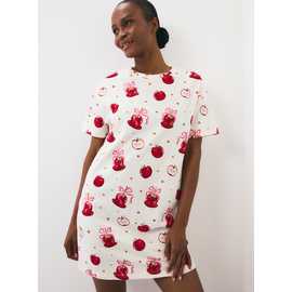 Cream Apple Print Sleep T-Shirt