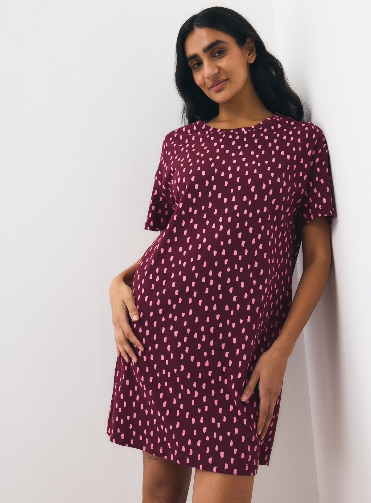 Plum Repeat Print Sleep T-Shirt 