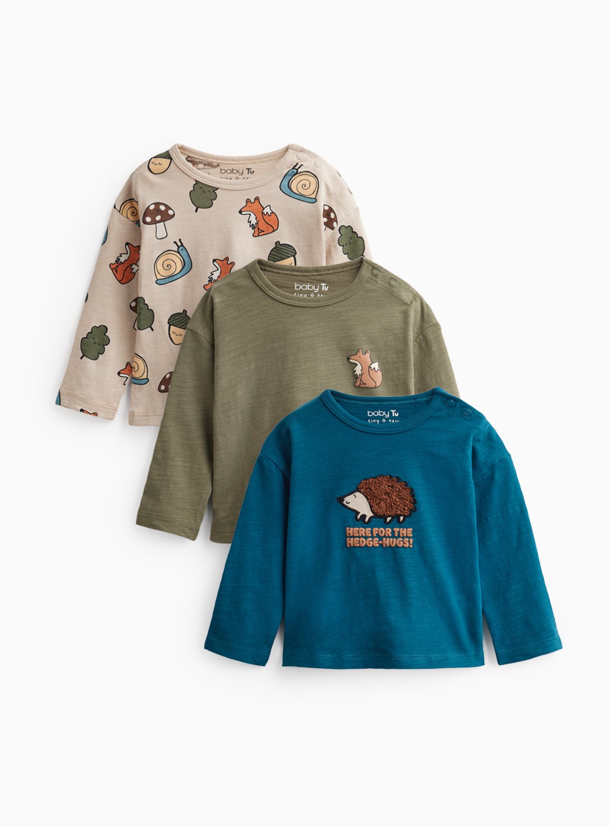 Woodland Adventure Long Sleeve Tops 3-Pack 