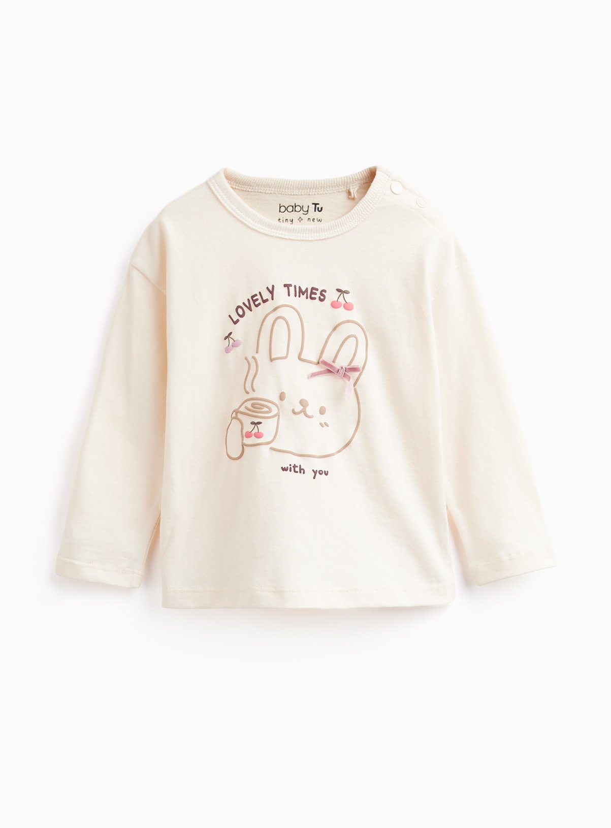 Cream Bunny Long Sleeve Top 3-6 months