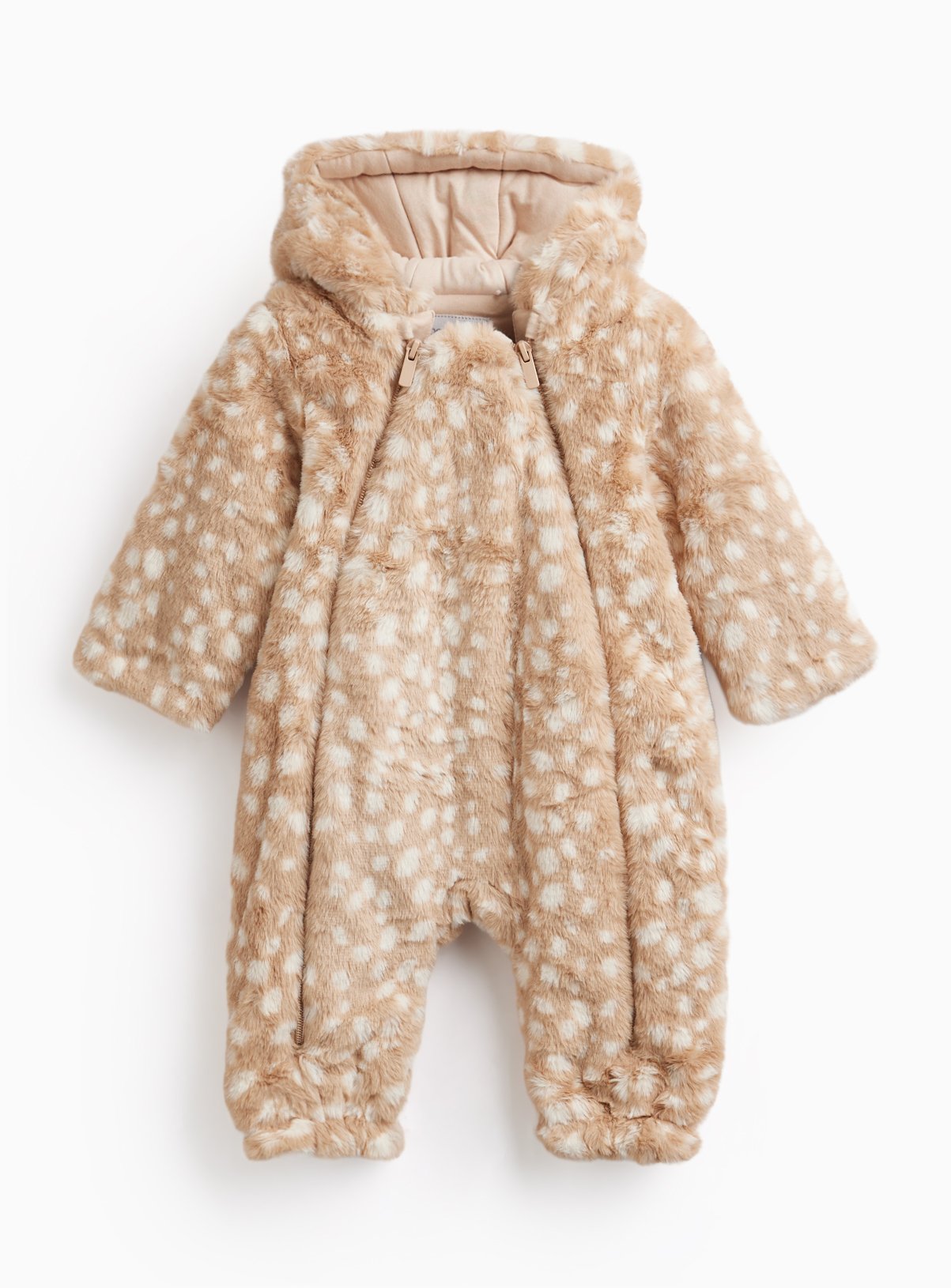 Fluffy Deer Print Pramsuit 18-24 months