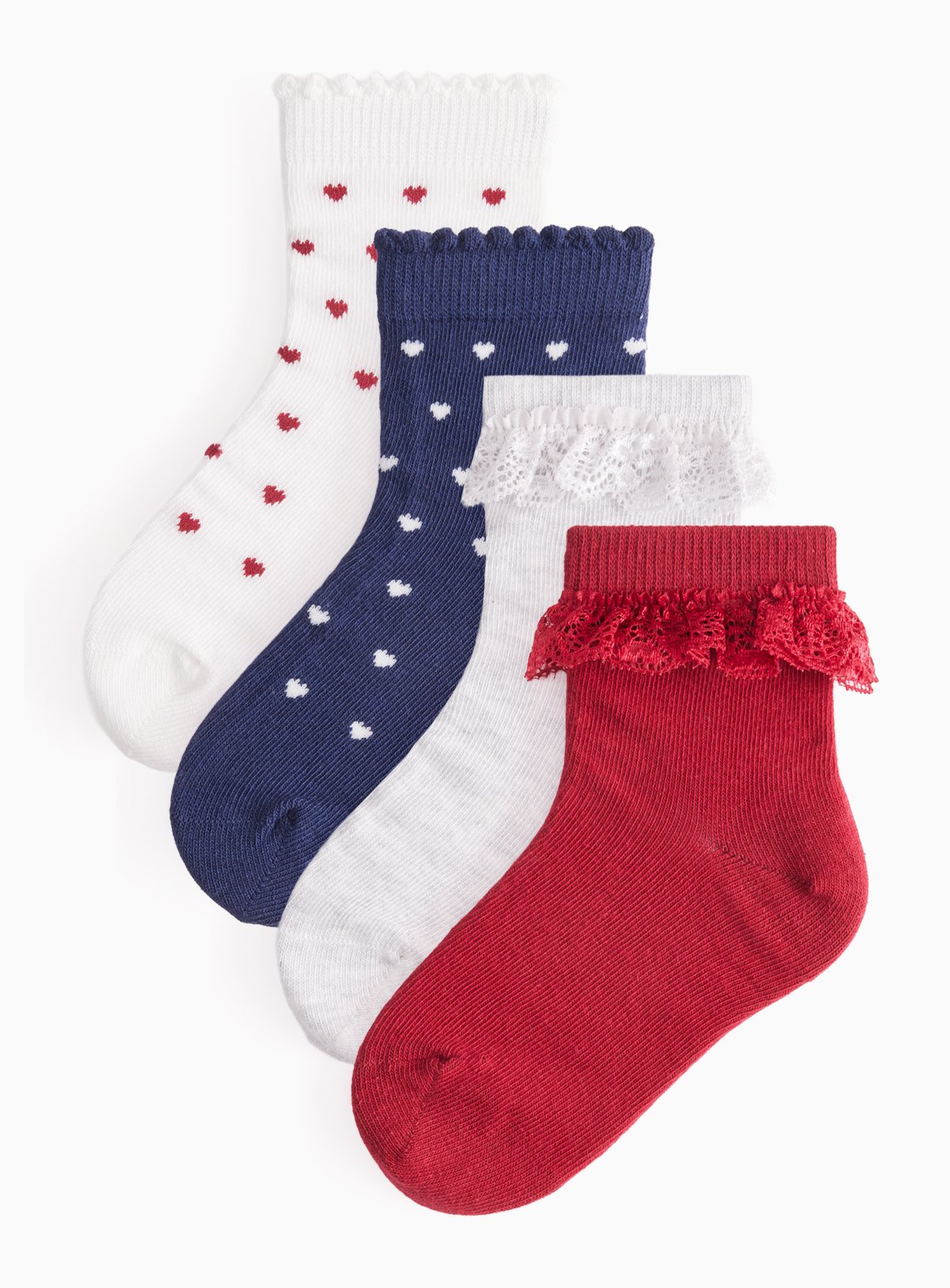 Lace Ankle Socks 4-Pack 