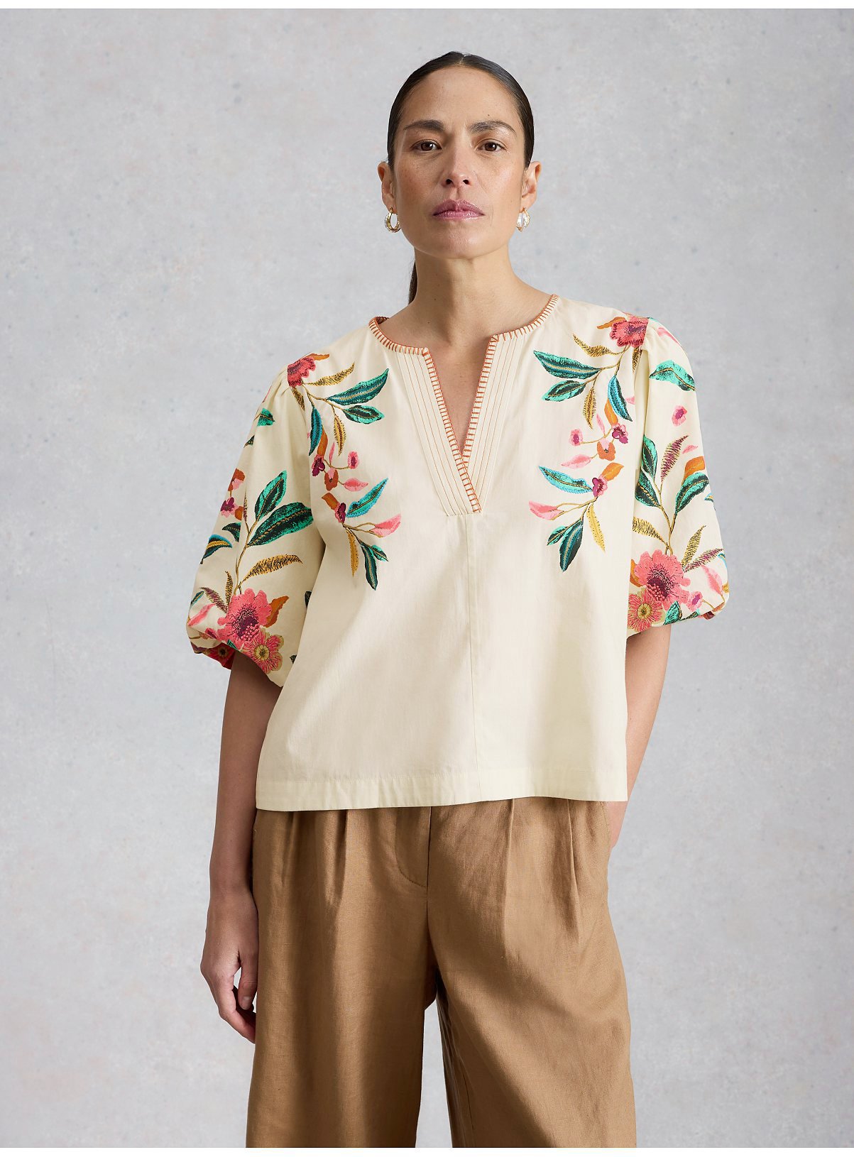 WHITE STUFF Maeve Embroidered Top