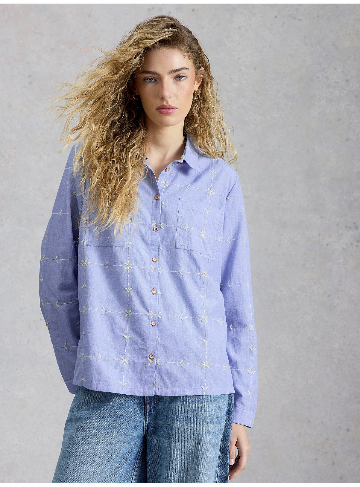 WHITE STUFF Sophie Embroidered Shirt