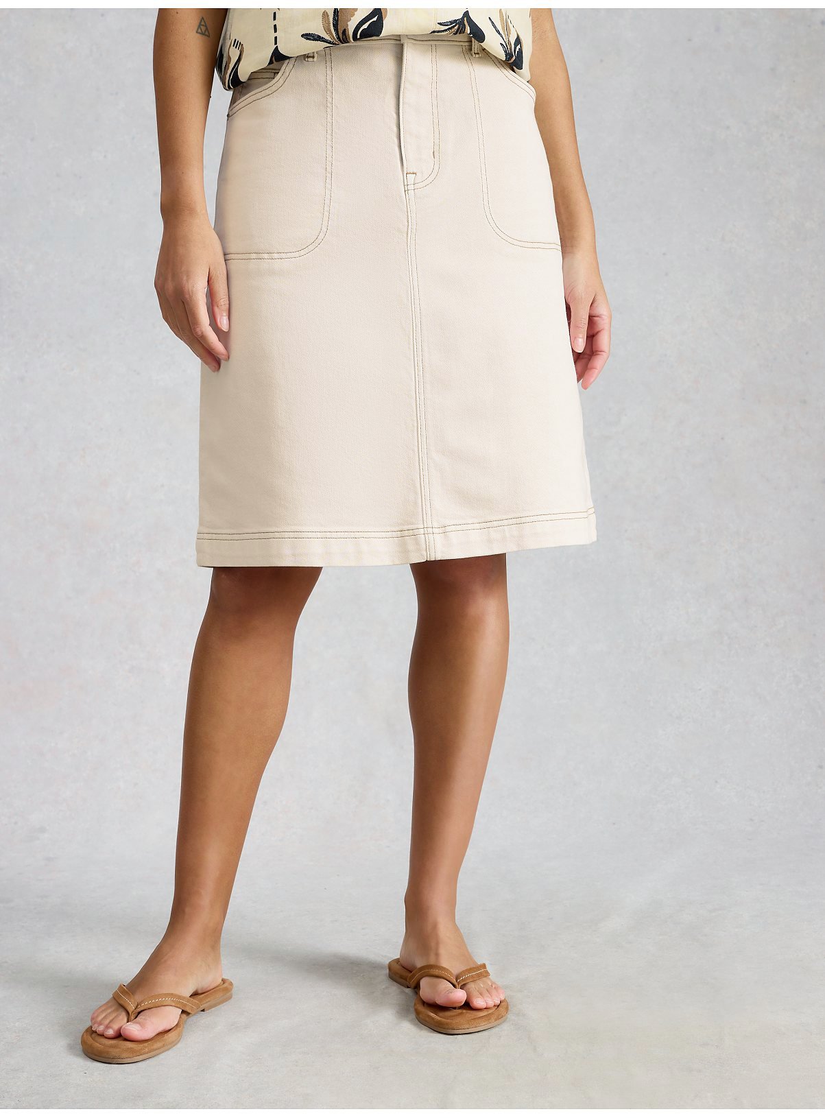 WHITE STUFF Tia Denim Skirt 12