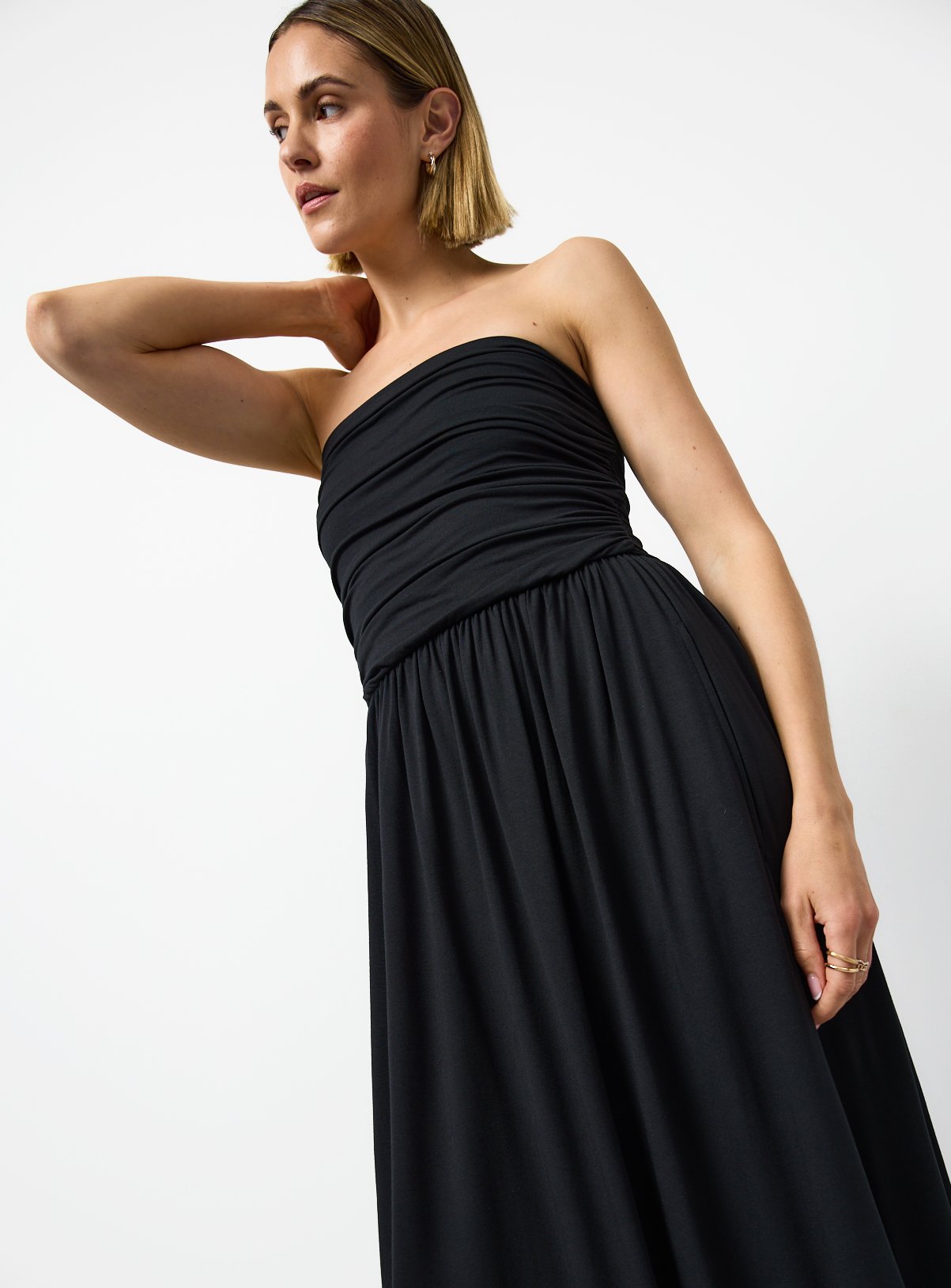 Black Jersey Bandeau Style Maxi Dress 14