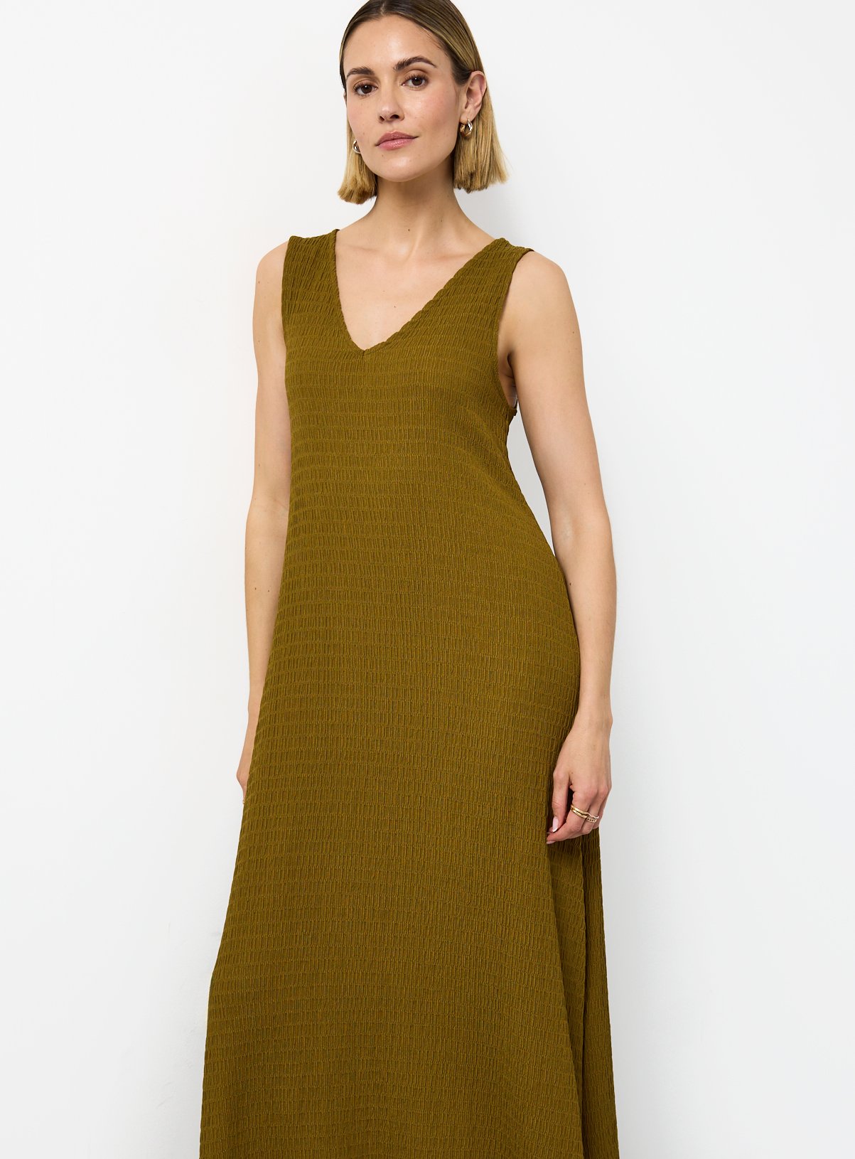 Khaki Jersey Maxi Pocket Dress 14