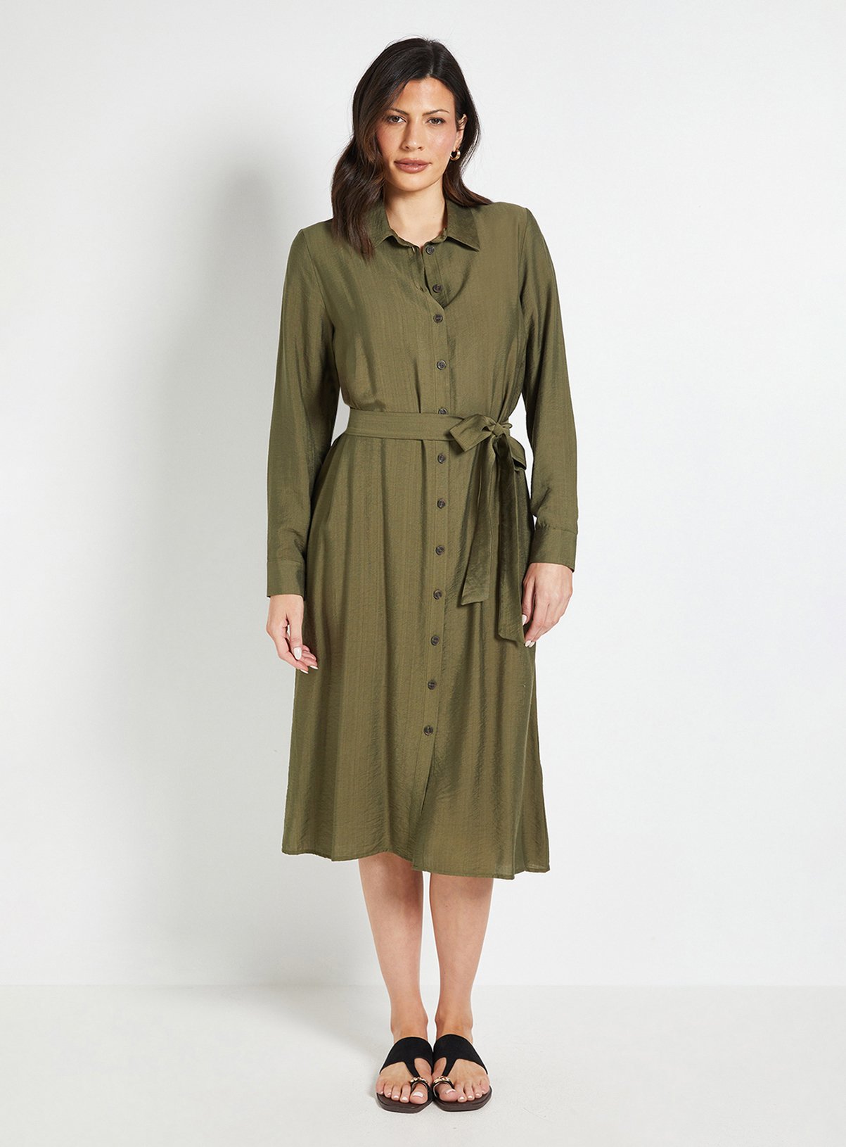 WALLIS Collared Button Through Shirt Dress 16