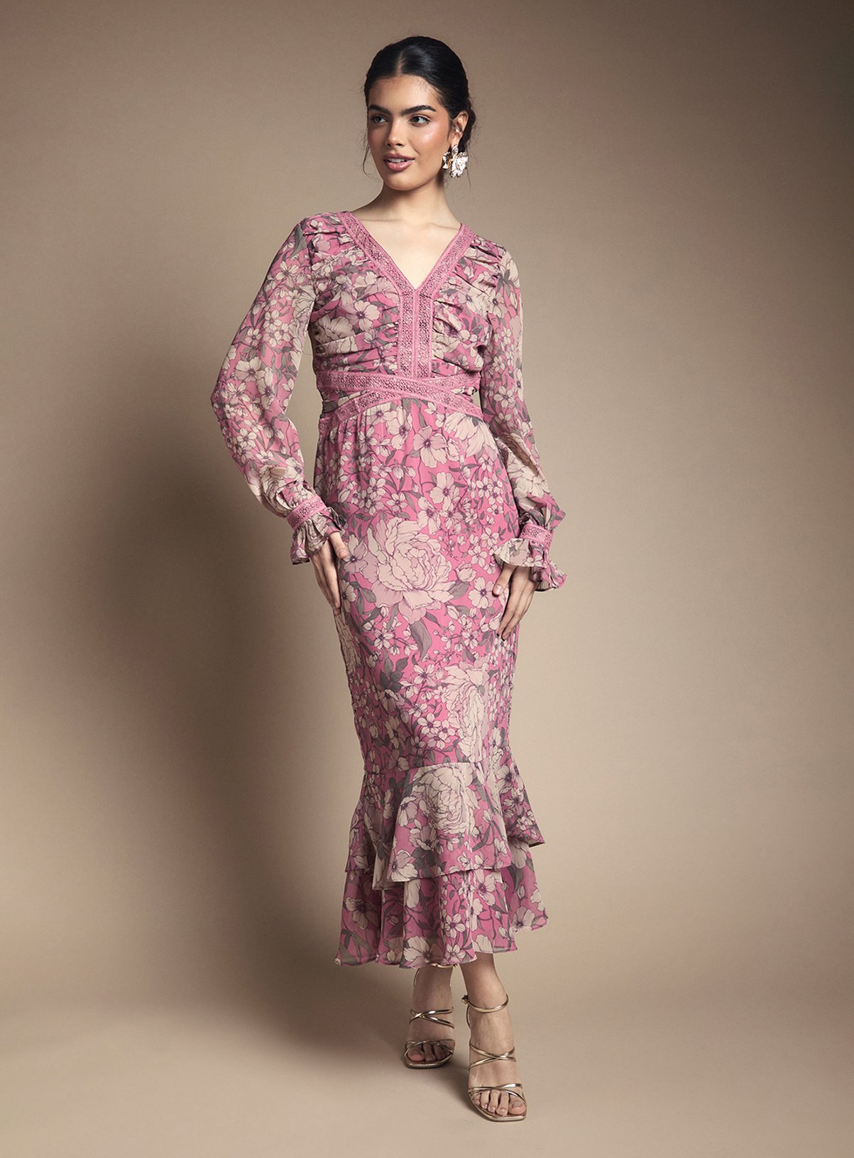 OASIS Tiered Bias Midaxi Dress 12