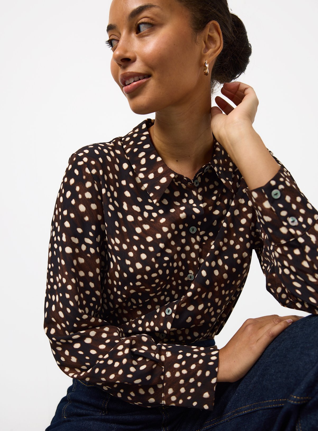Brown Deer Print Shirt 