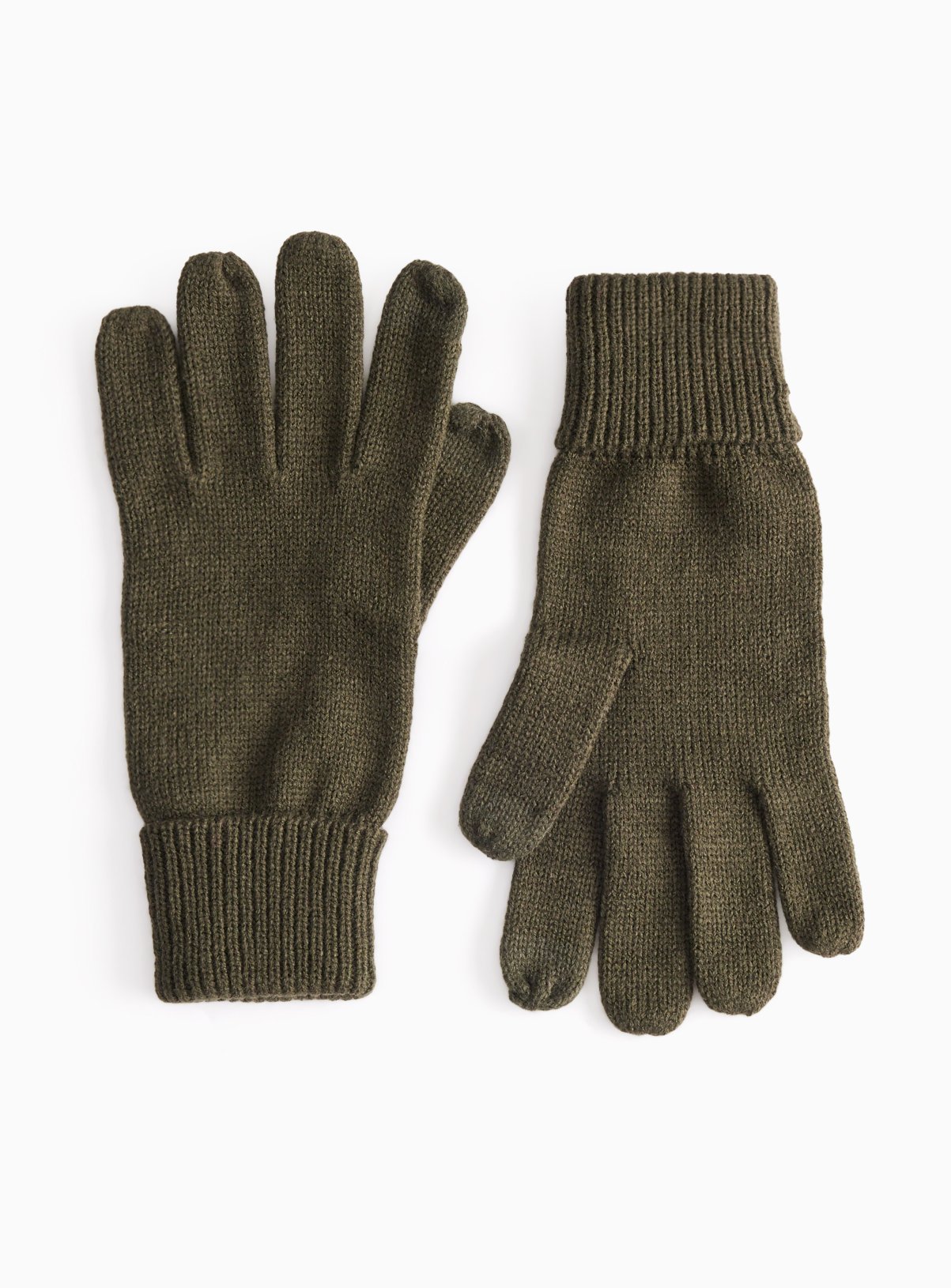 Khaki Touchscreen Knitted Gloves 