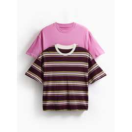 Pink & Stripe Print Boxy Fit T-Shirts 2 Pack