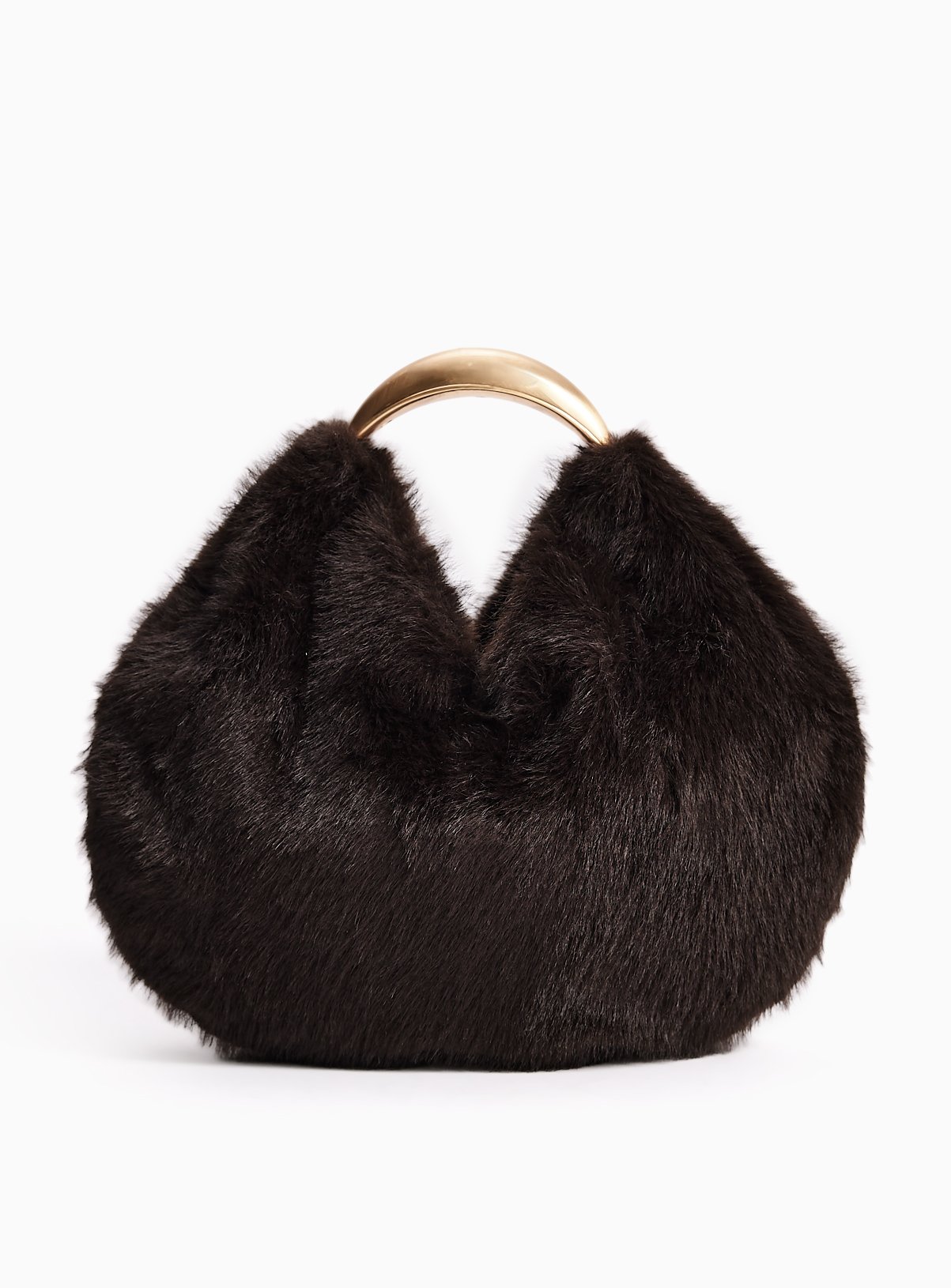 Black Faux Fur Bag One Size