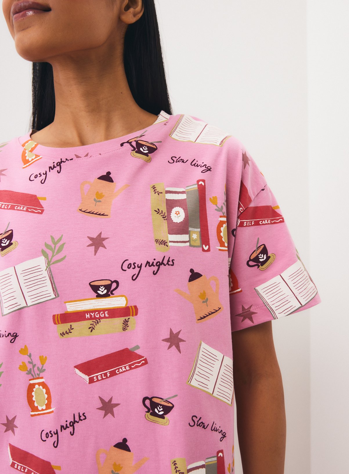 Pink Book Club Long Sleep T-Shirt 