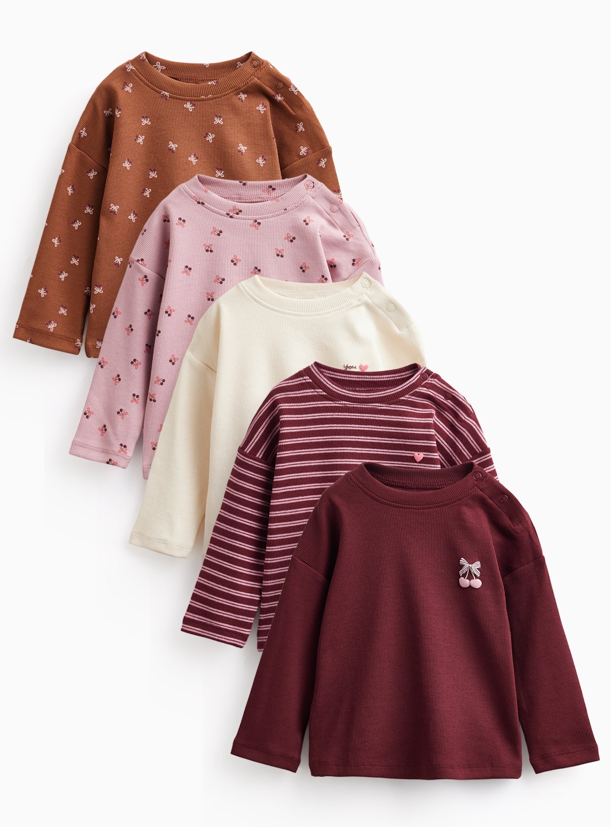 Ruffled Shoulder Heritage Tops 5-Pack 9-12 months