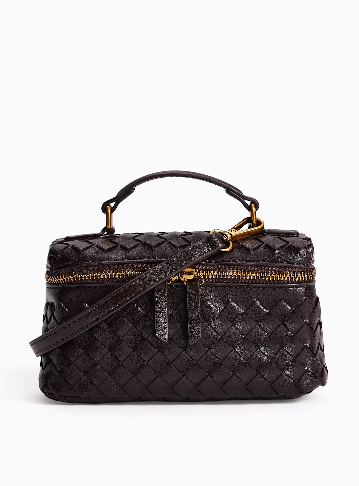 Black Weave Crossbody Bag One Size