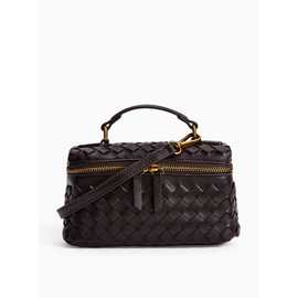 Black Weave Crossbody Bag One Size