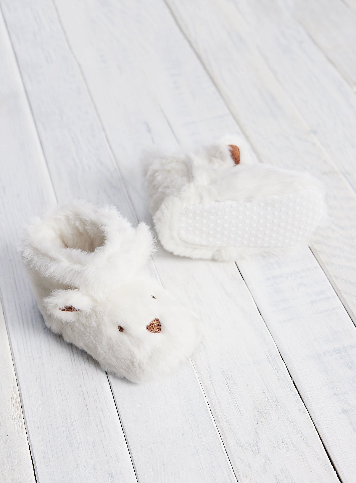 White Polar Bootie Slippers  