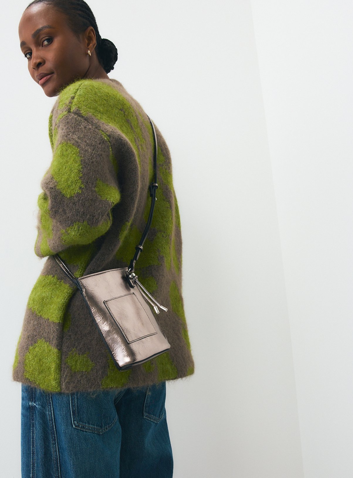 High Shine Chrome Phone Bag One Size
