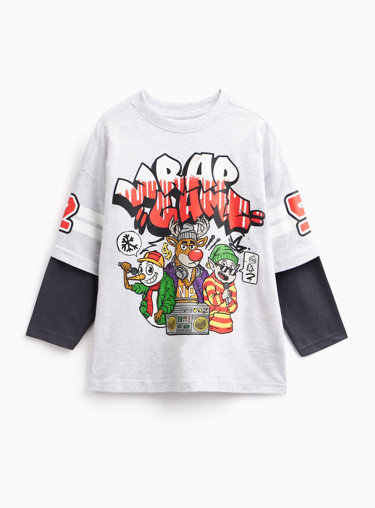 Christmas Mock Sleeve Wrap Game T-Shirt 