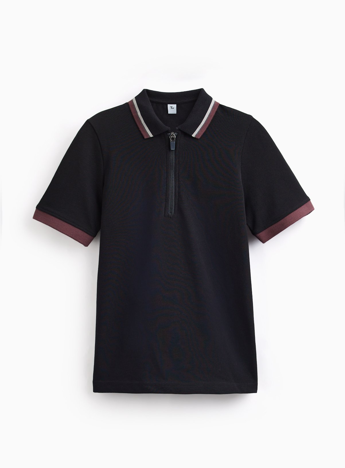 White Zip Polo Shirt 
