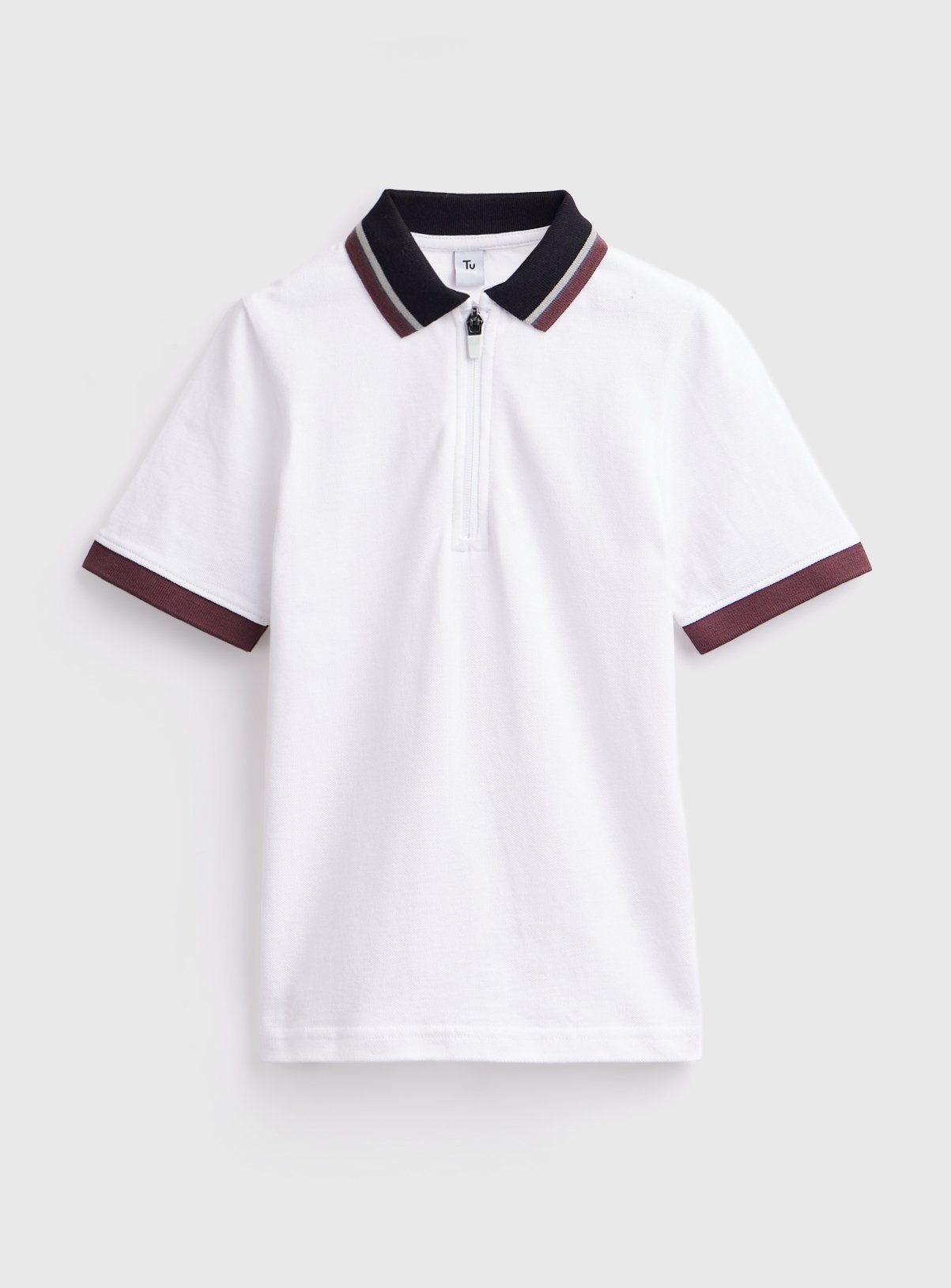 White Zip Polo Shirt 