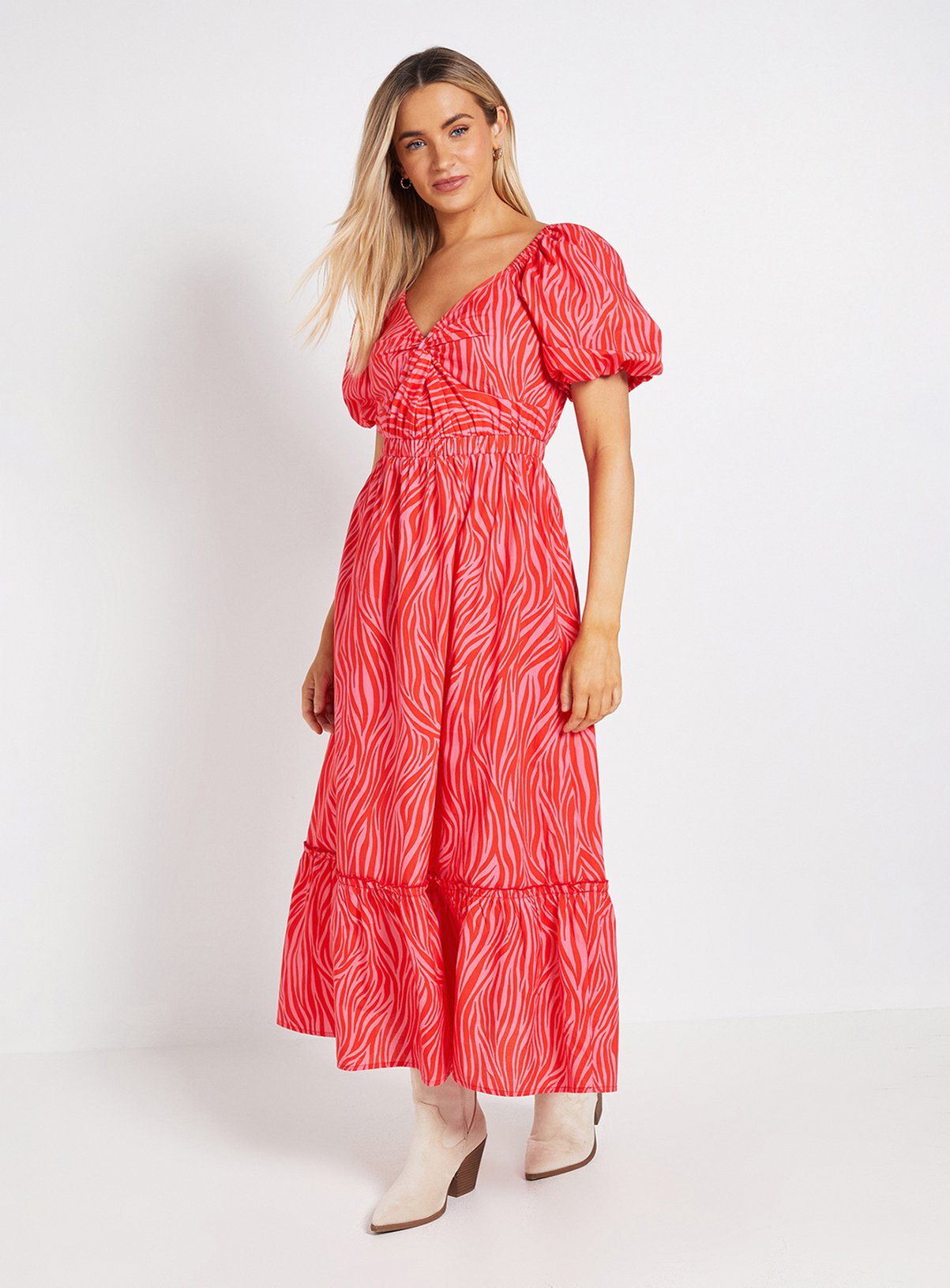 DOROTHY PERKINS Poplin Twist Front Midi Dress 