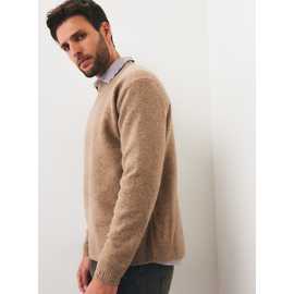 Stone Relaxed Souffle Crew Neck Jumper