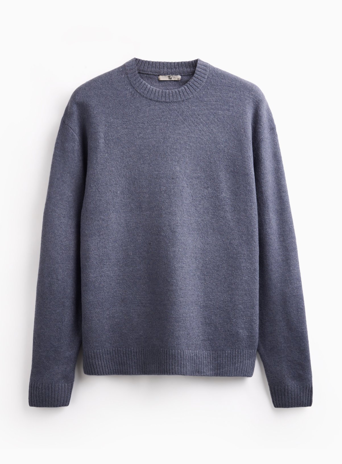 Blue Relaxed Soufflé Crew Neck Jumper XXXL