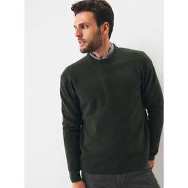 Khaki Relaxed Souffle Crewneck Jumper