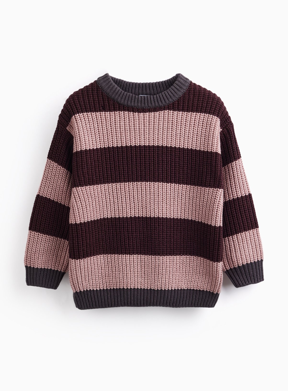 Horizontal Striped Crewneck Knitted Sweater 