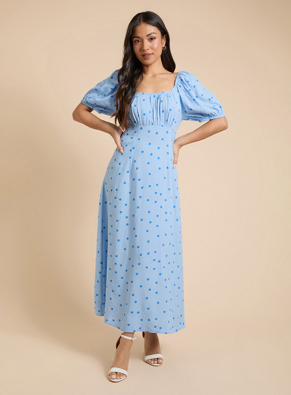 DOROTHY PERKINS Petite Floral Ruched Scoop Neck Midi Dress 14