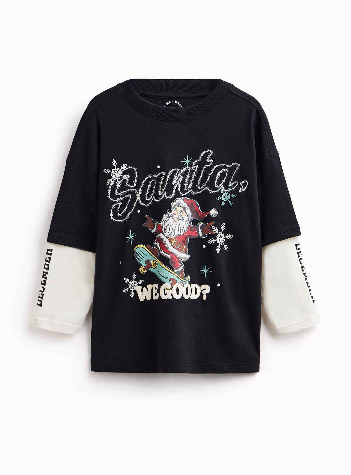 Santa We Good Mock Sleeve T-Shirt 
