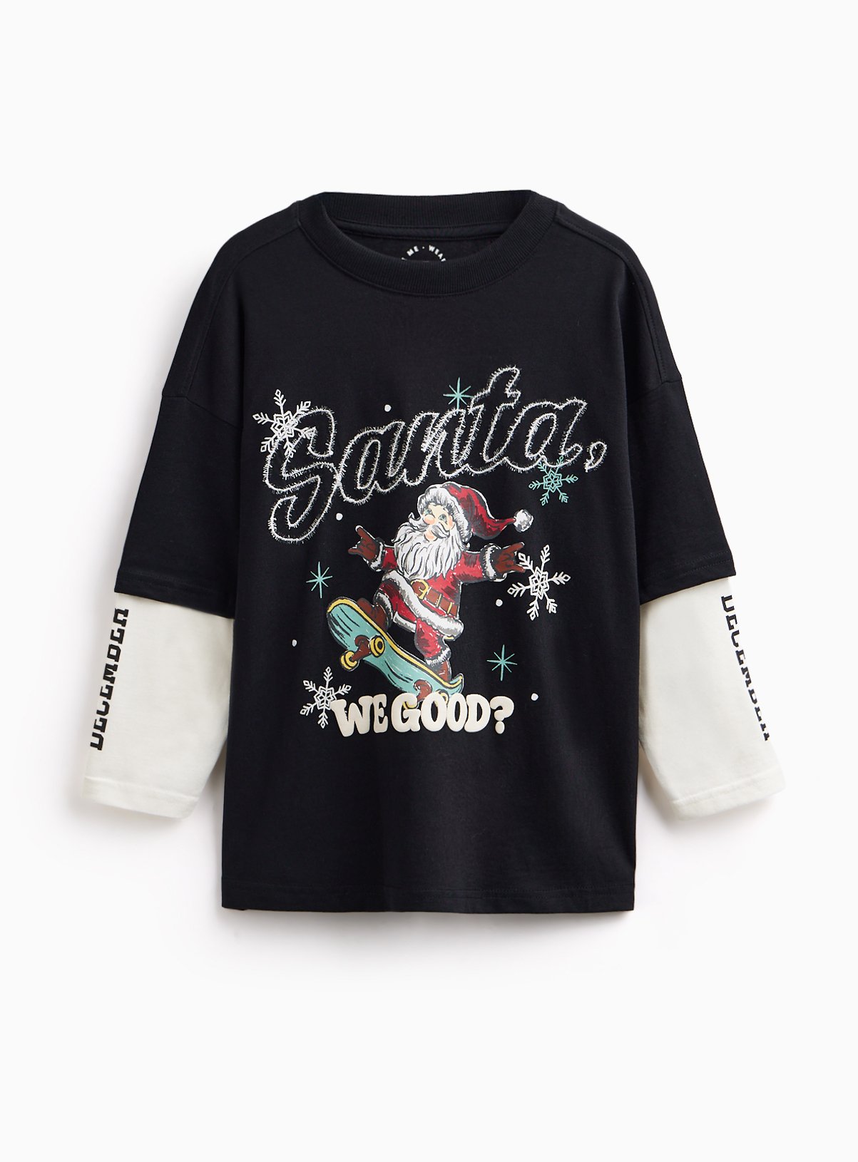 Santa We Good Mock Sleeve T-Shirt 