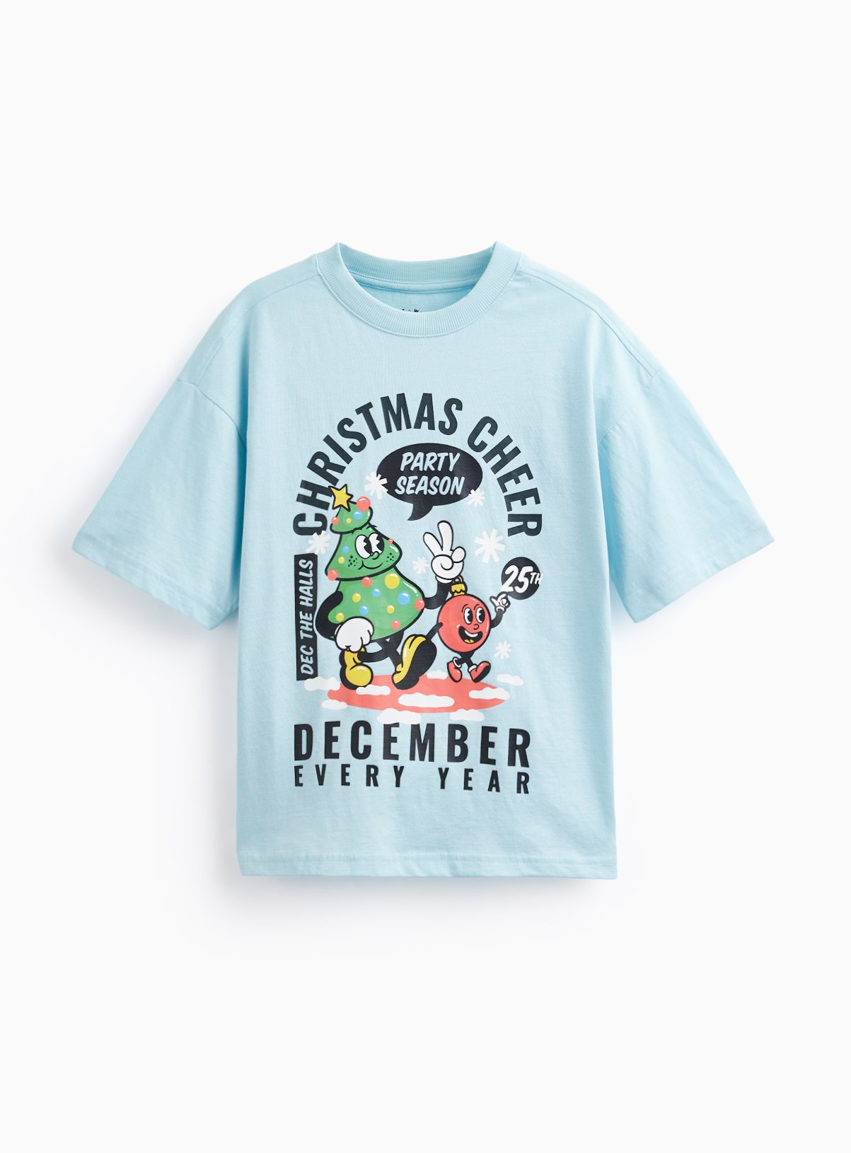 Light Blue Christmas Cheer Graphic T-Shirt 