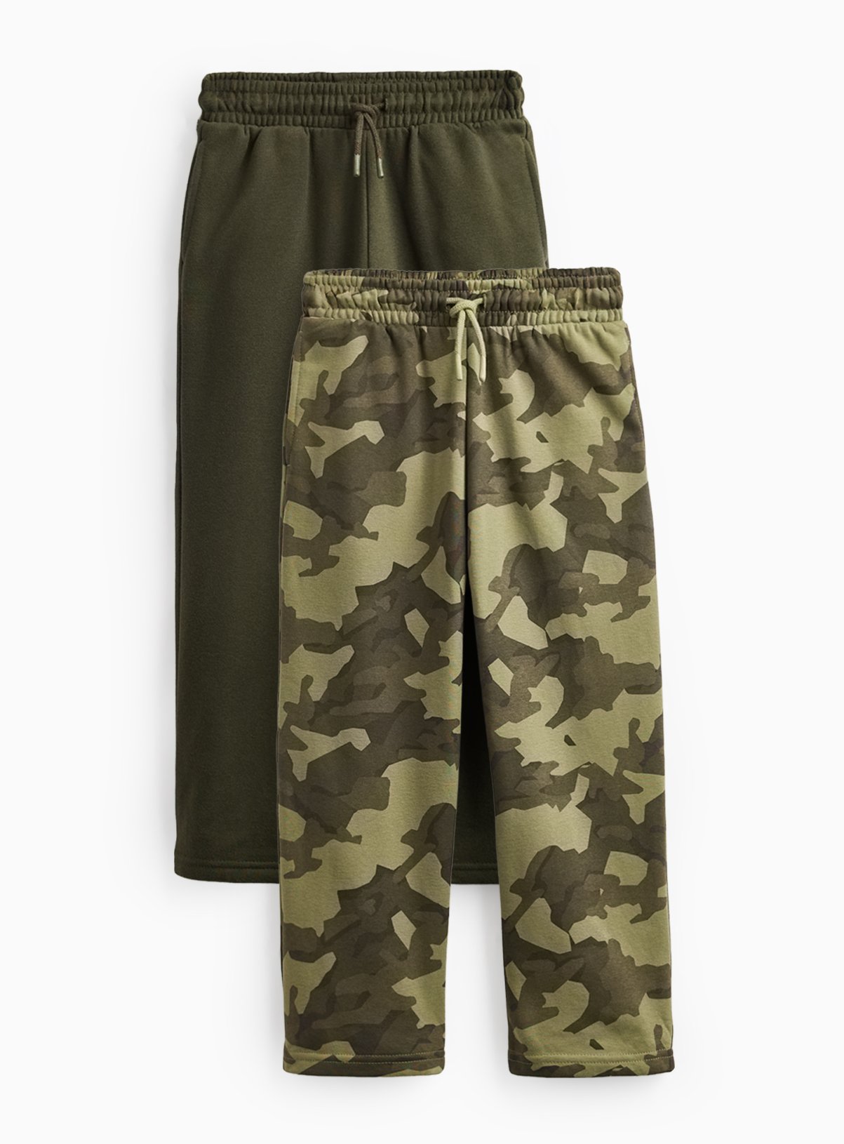 Khaki & Camouflage Wide Leg Joggers 2 Pack 